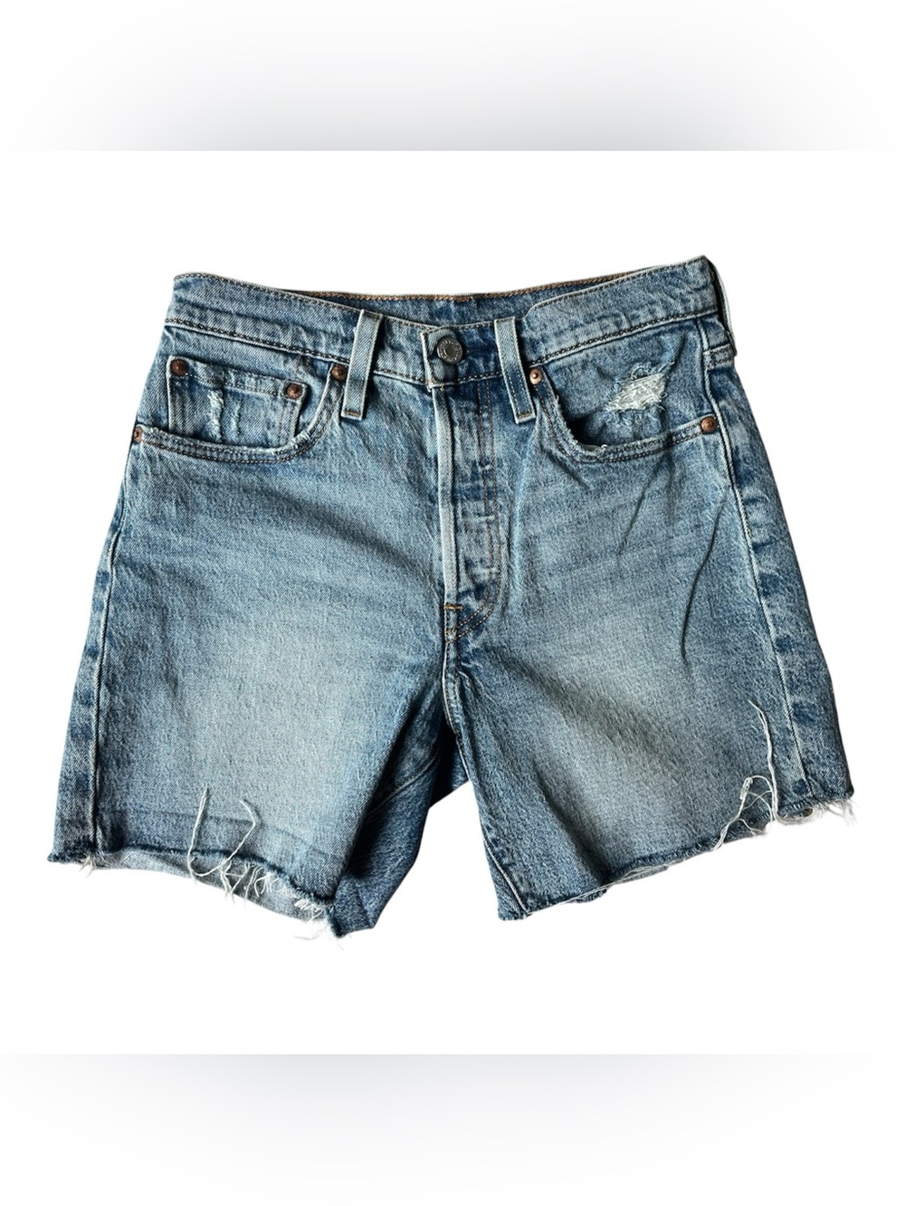 LEVIS 501 DENIM HIGH RISE SHORTS 26